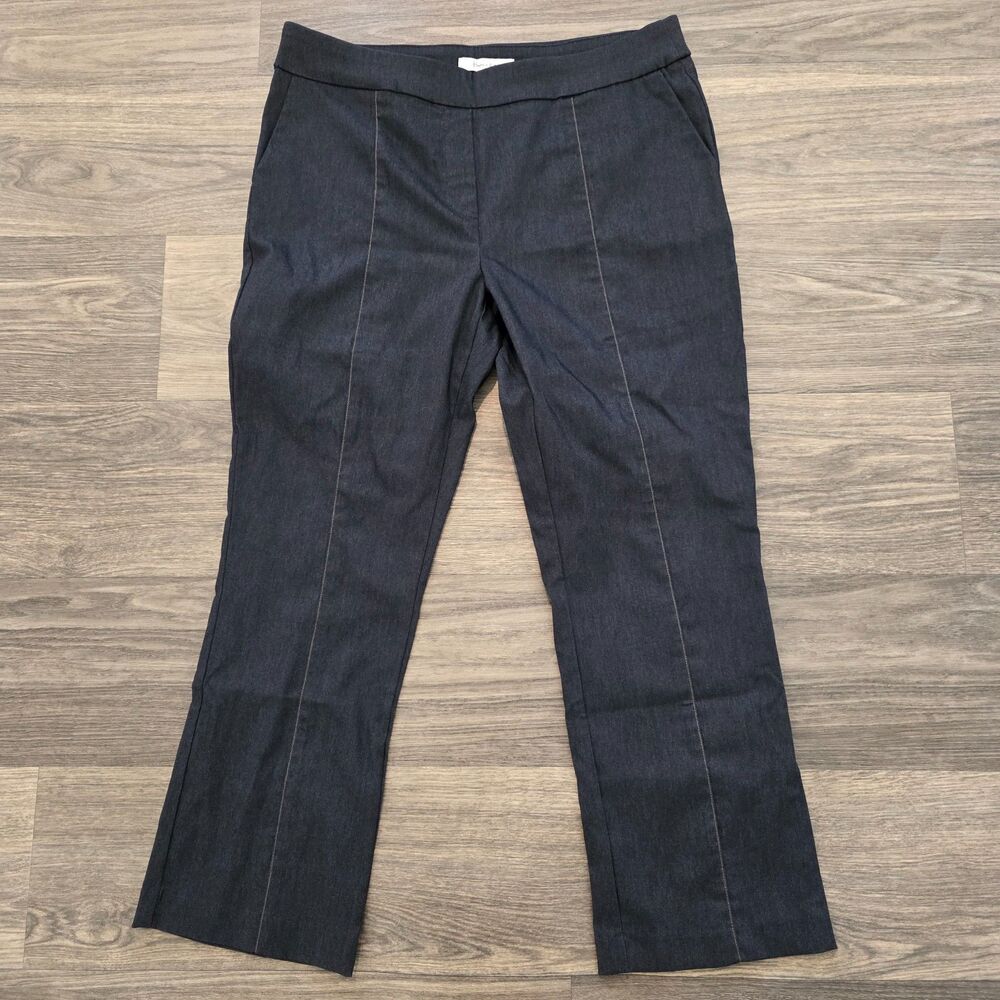 Haver + Blair Straight Leg Casual Pant Navy Womens L Work Career Pull on Stretch